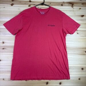 Columbia PFG T-Shirt Mens Large Red Performance Fishing Gear Short Sleeve Shirt